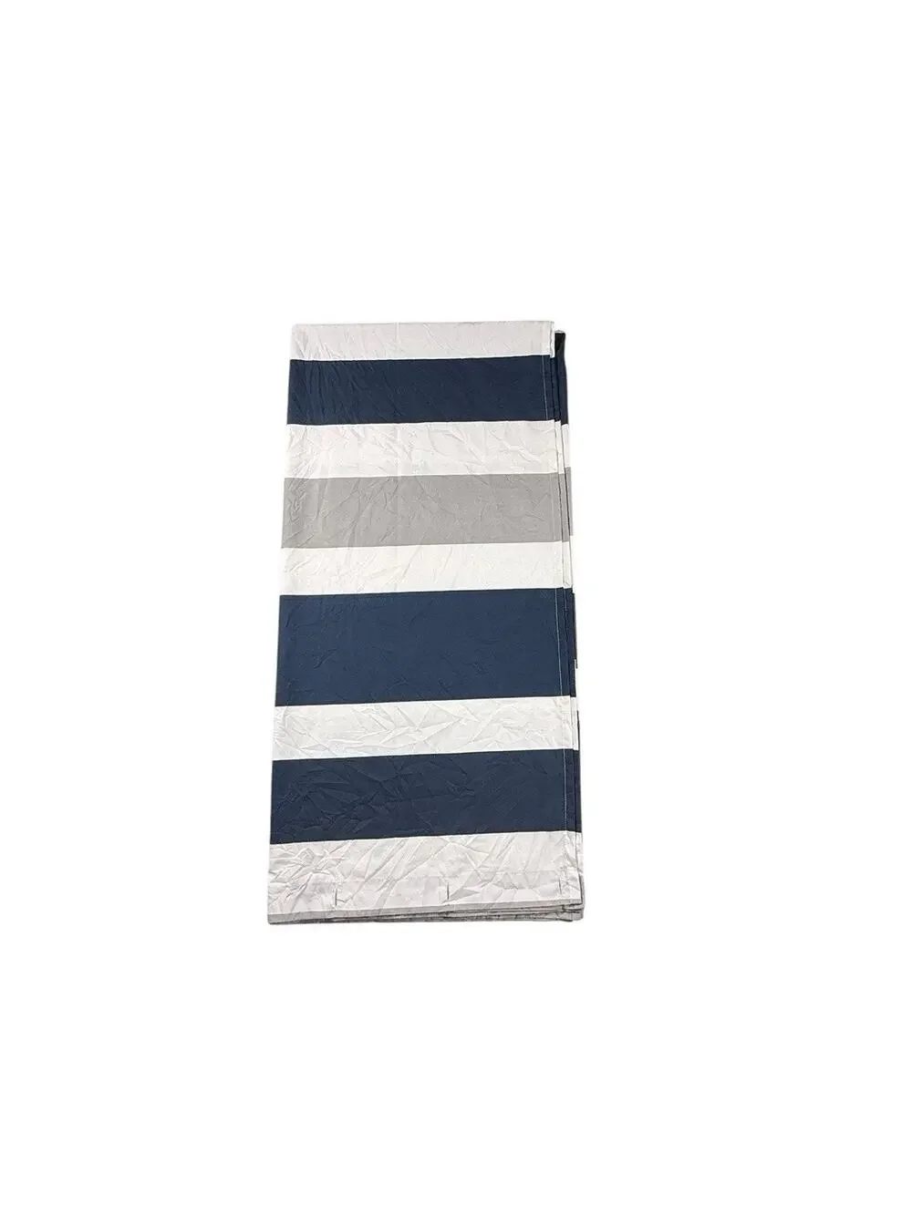Sweet Jojo Striped Shower Curtain Navy Blue White Gray 72 in Long Polyester